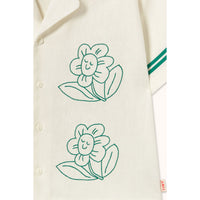 Tiny Cottons Off-White Daisies Linen Shirt