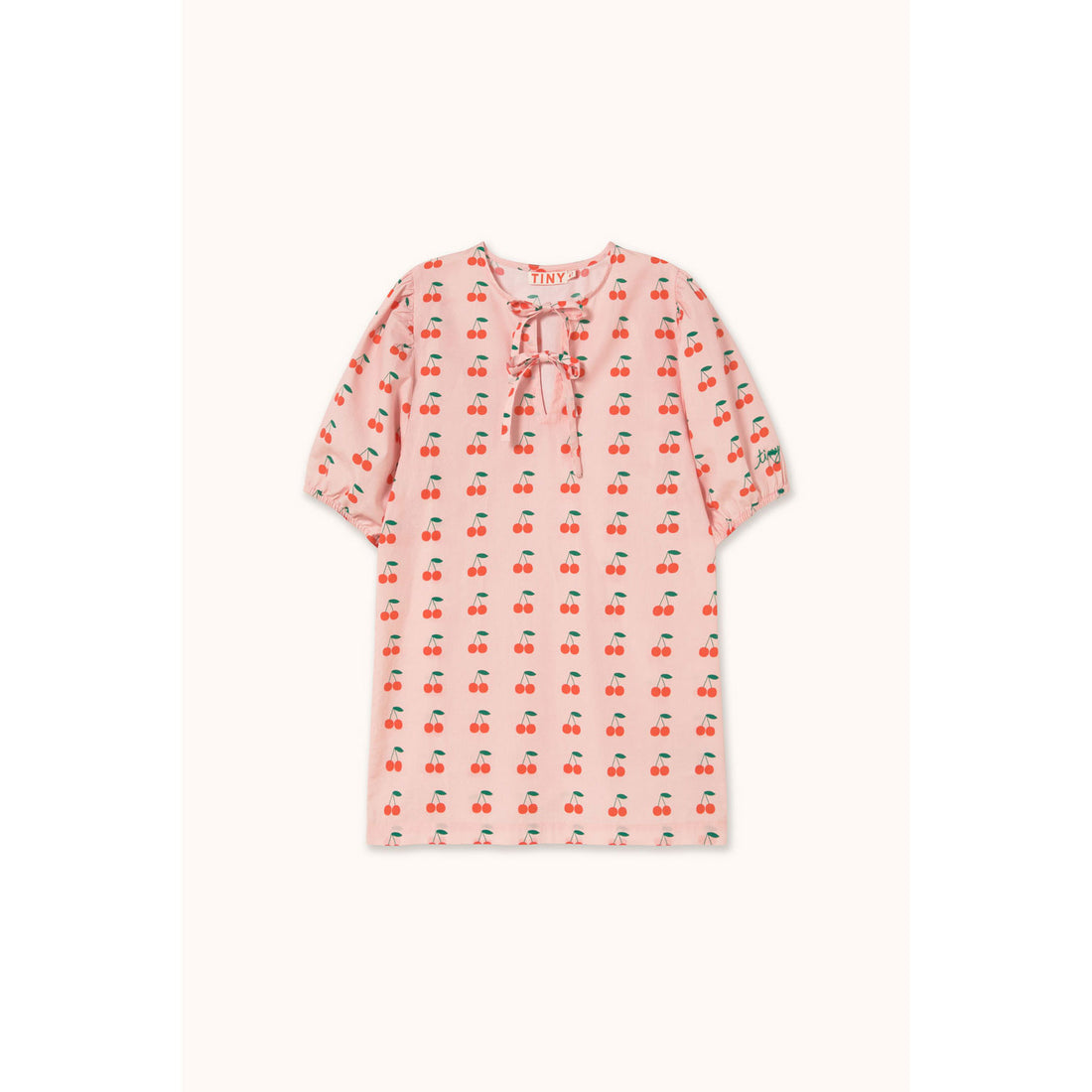 Tiny Cottons Pastel Pink Cherries Dress
