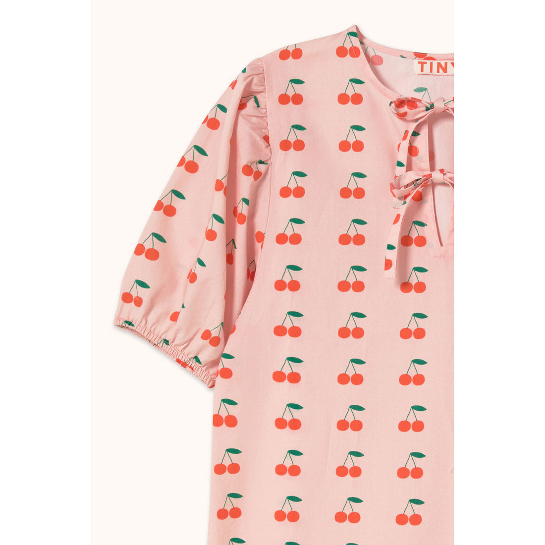 Tiny Cottons Pastel Pink Cherries Dress