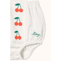 Tiny Cottons Off-White Mini Cherries Twill Bodysuit