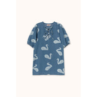 Tiny Cottons Wash Denim Big Swans Dress