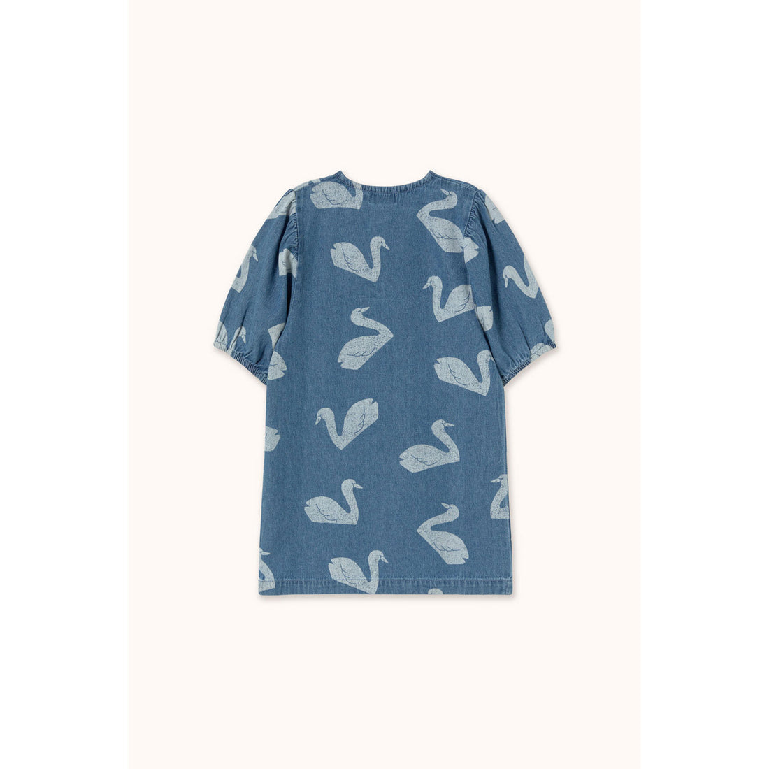 Tiny Cottons Wash Denim Big Swans Dress