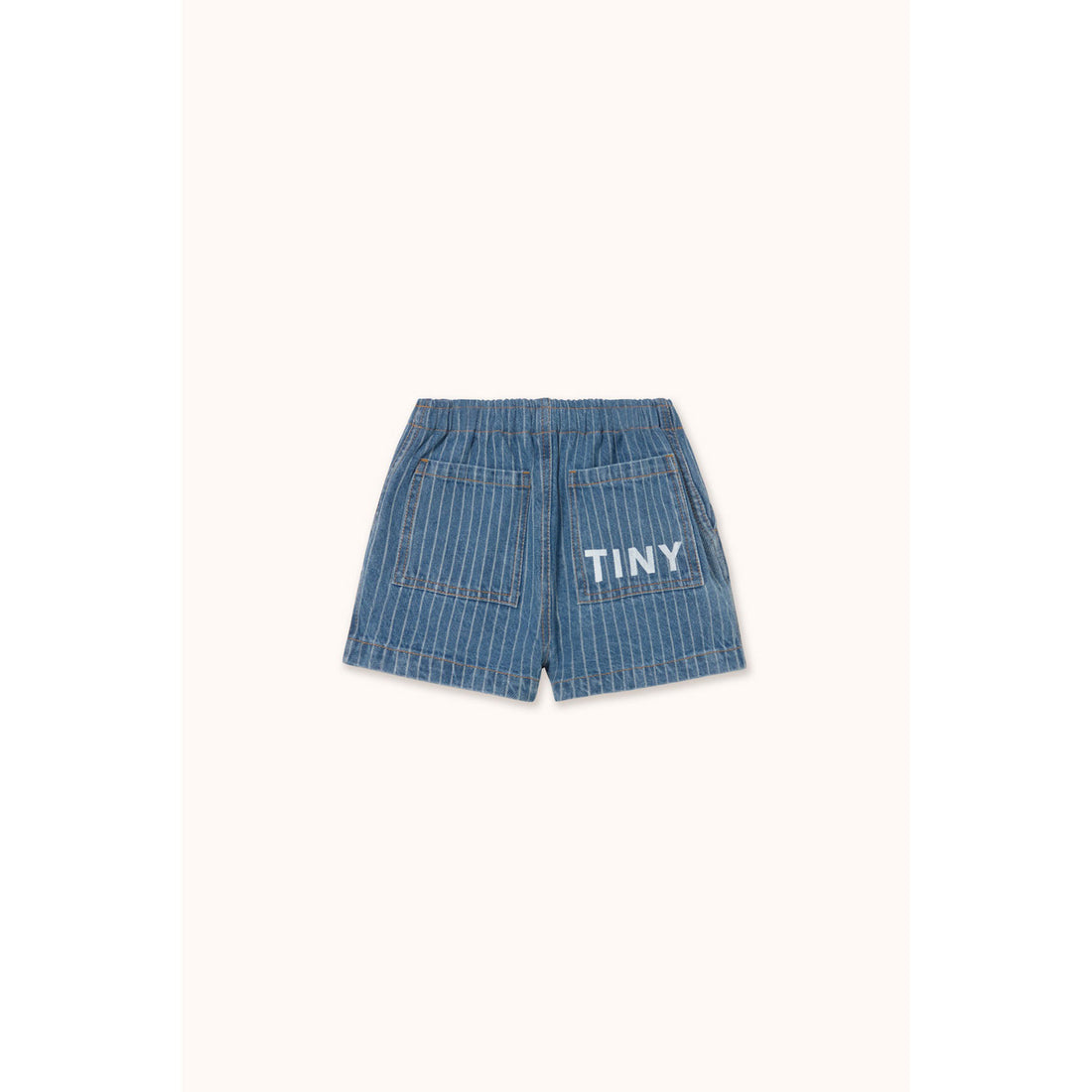 Tiny Cottons Light Wash Denim Stripes Shorts
