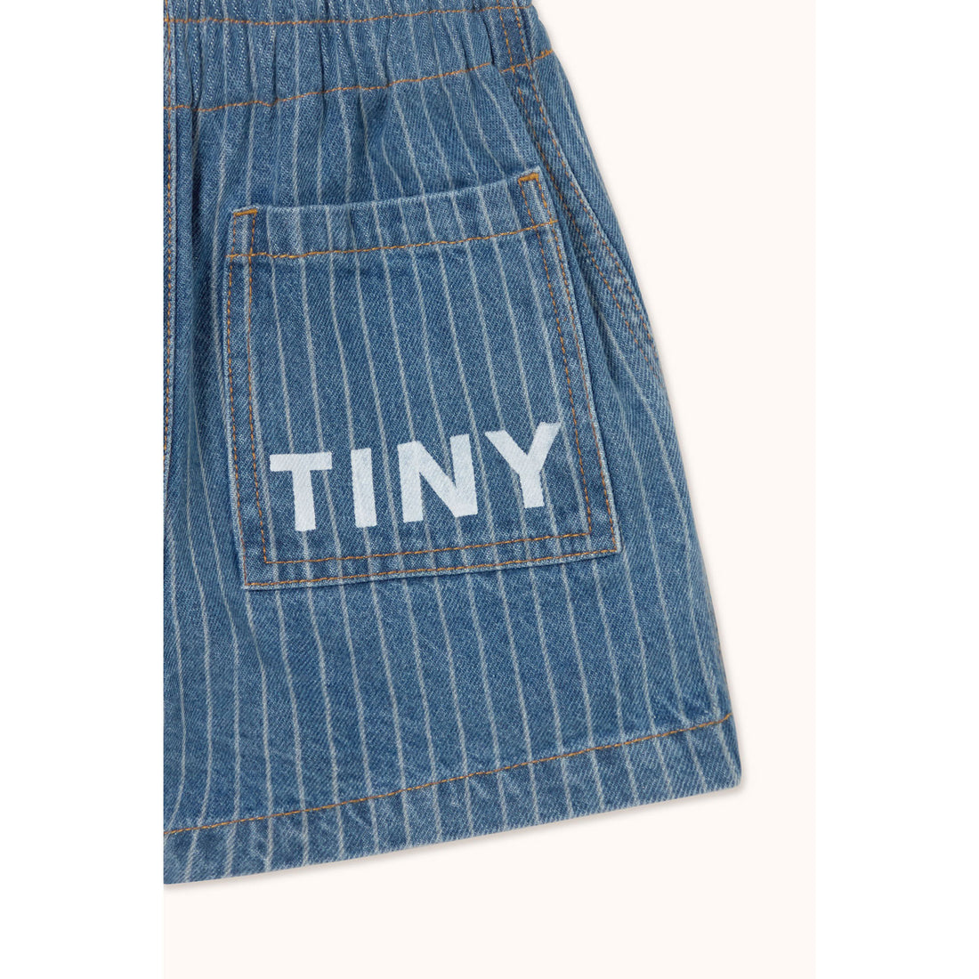 Tiny Cottons Light Wash Denim Stripes Shorts