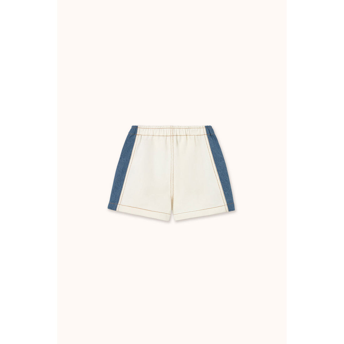 Tiny Cottons Off-White Color Block Denim Short