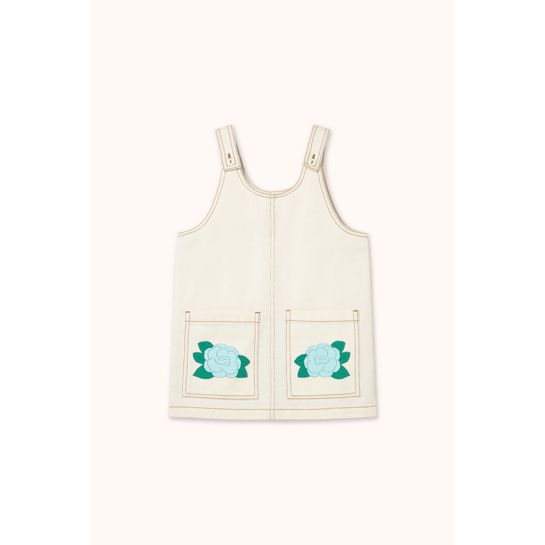 Tiny Cottons Off-White/Blue Flower Print Dress