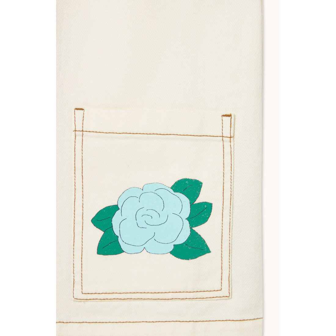 Tiny Cottons Off-White/Blue Flower Print Dress