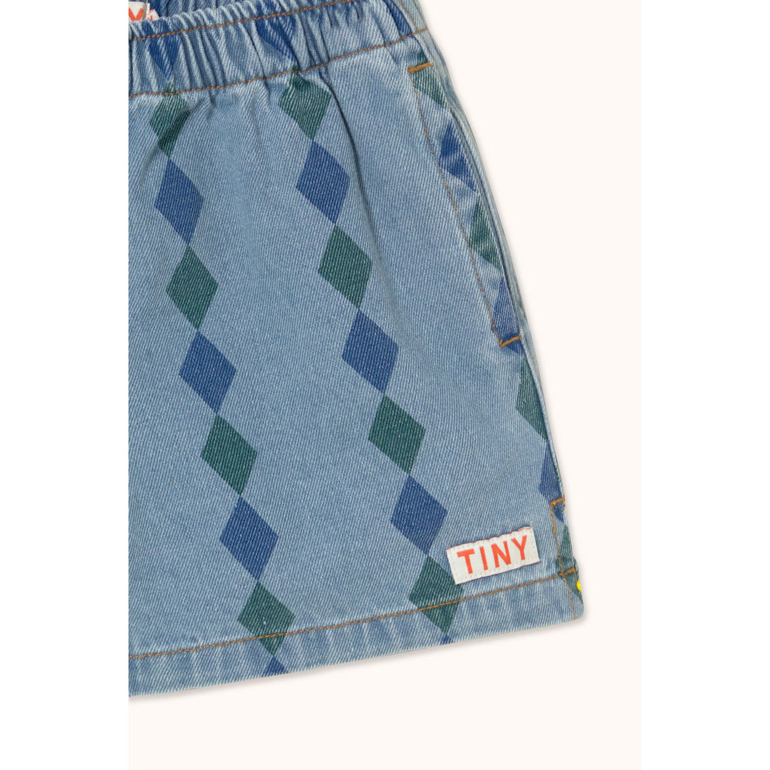 Tiny Cottons Light Wash Denim Diamonds Shorts