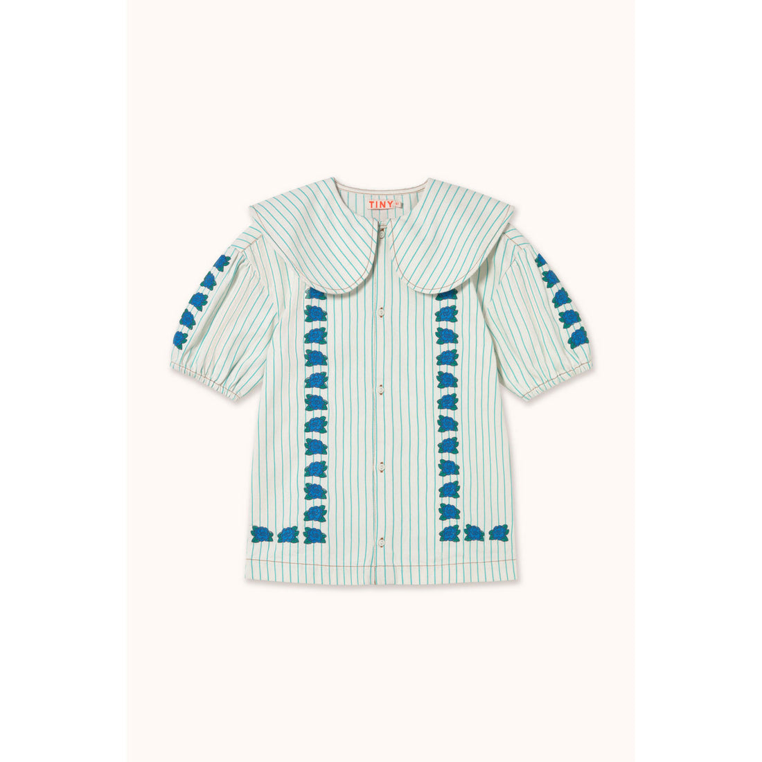 Tiny Cottons Light Cyan Mini Blue Flowers Dress
