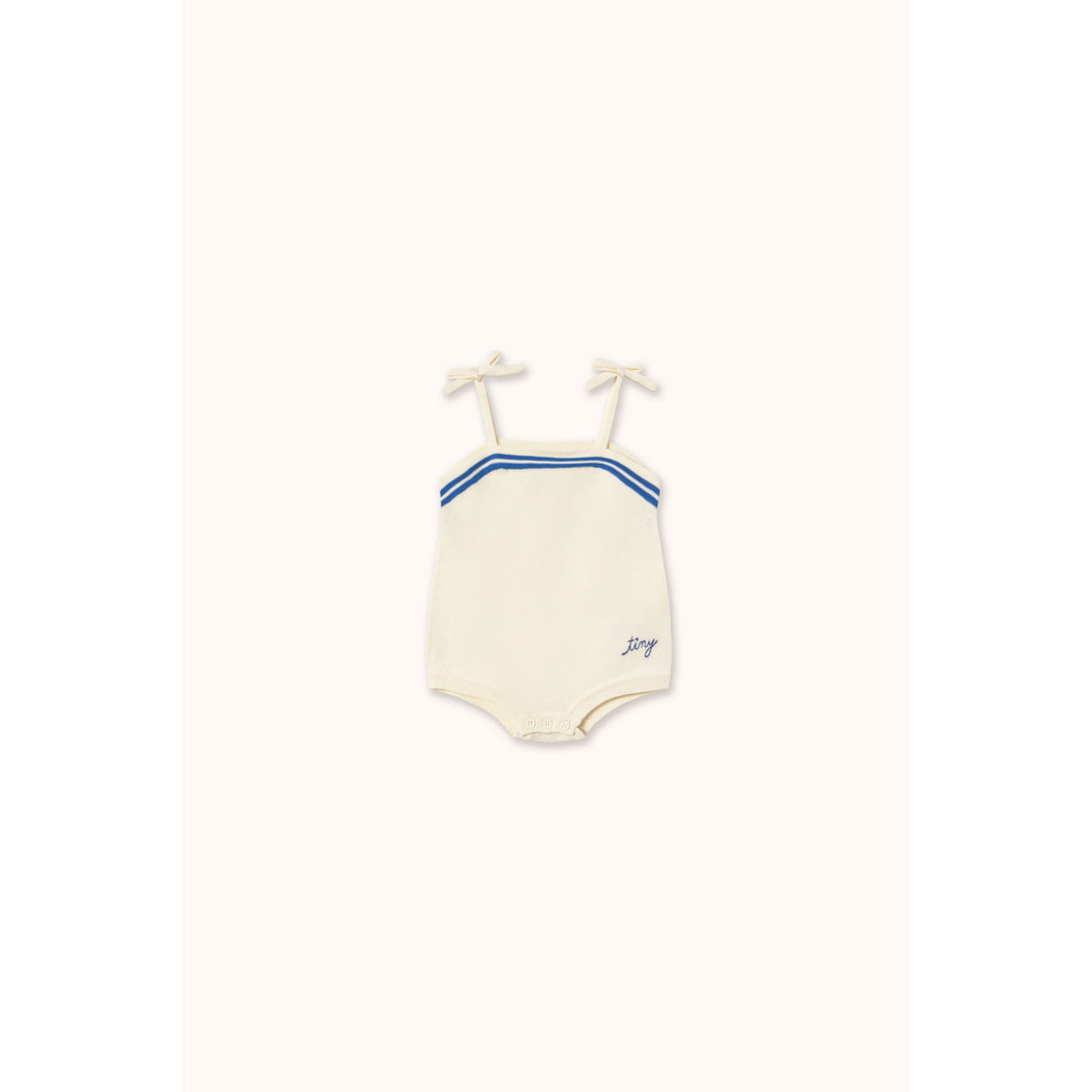 Tiny Cottons Off-White Stripes Straps Bodysuit