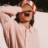 Tiny Cottons Pastel Pink Knitted  Cardigan