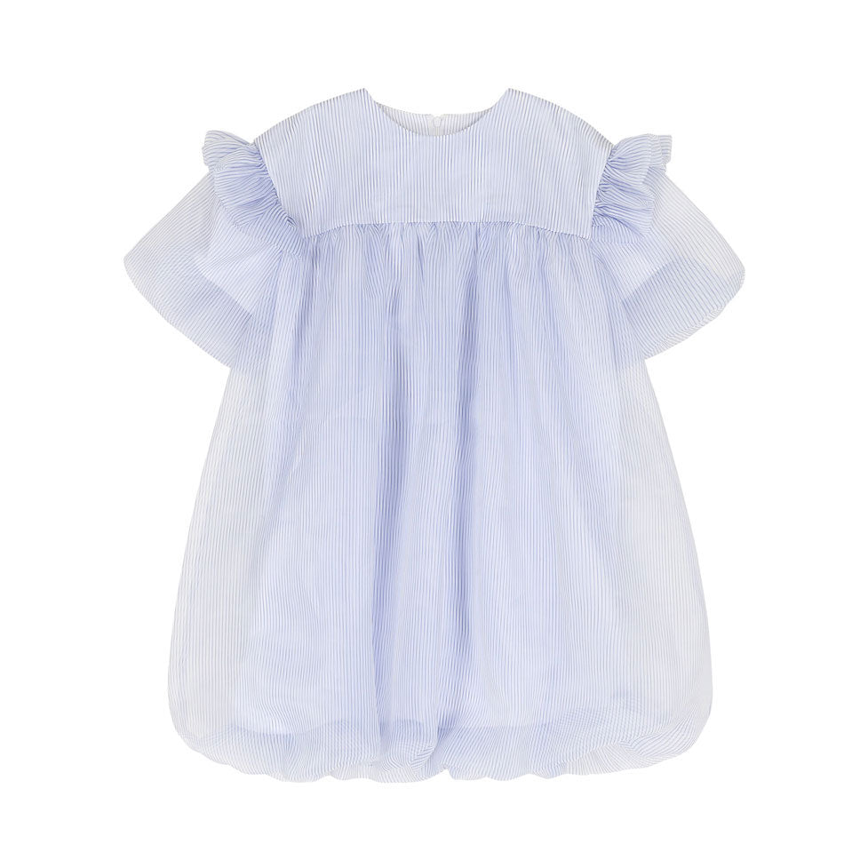 Caroline Bosmans Blue Stripes Transparent Dress