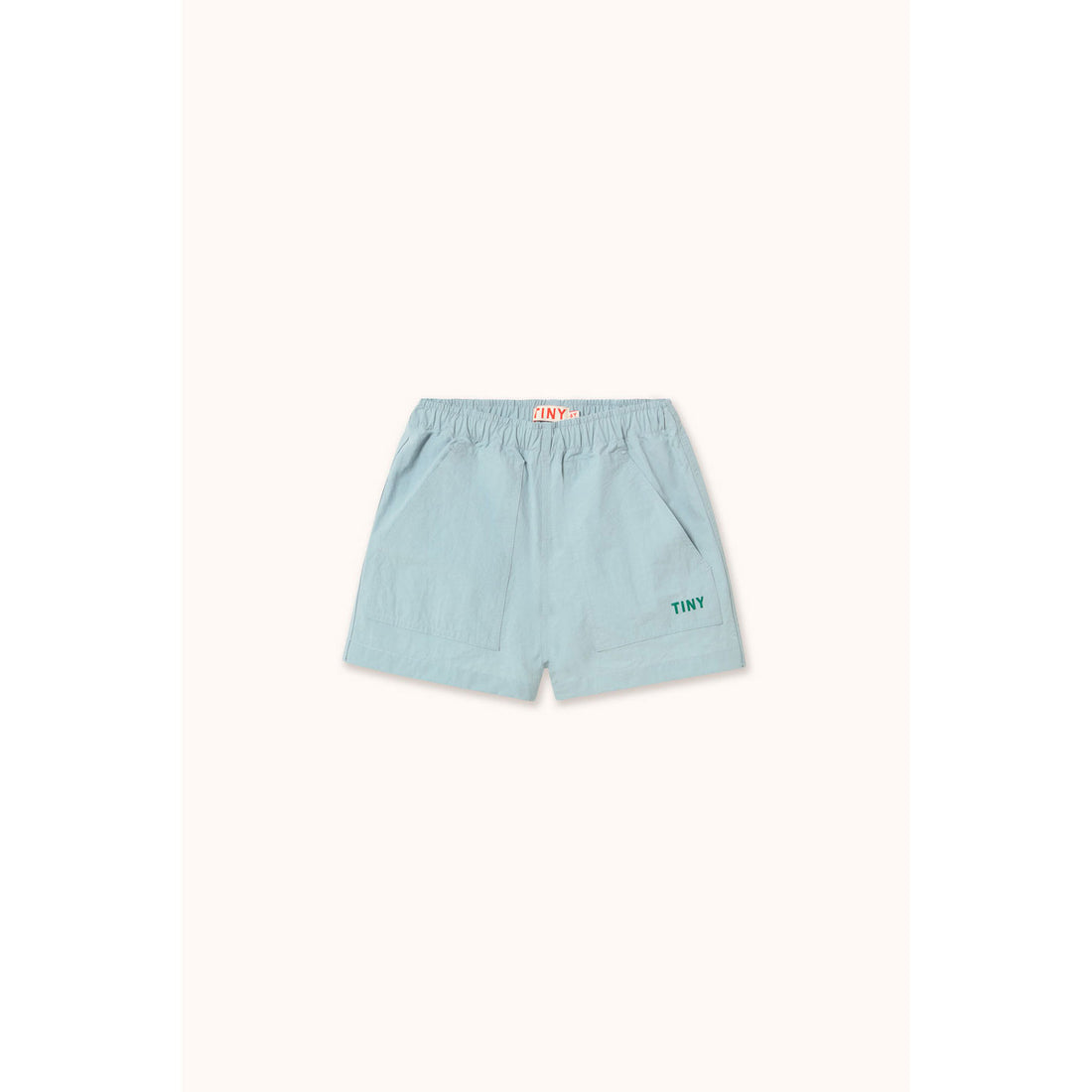 Tiny Cottons Washed Blue Solid Woven Shorts