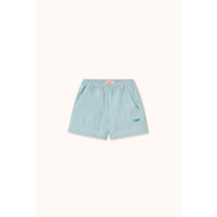 Tiny Cottons Washed Blue Solid Woven Shorts