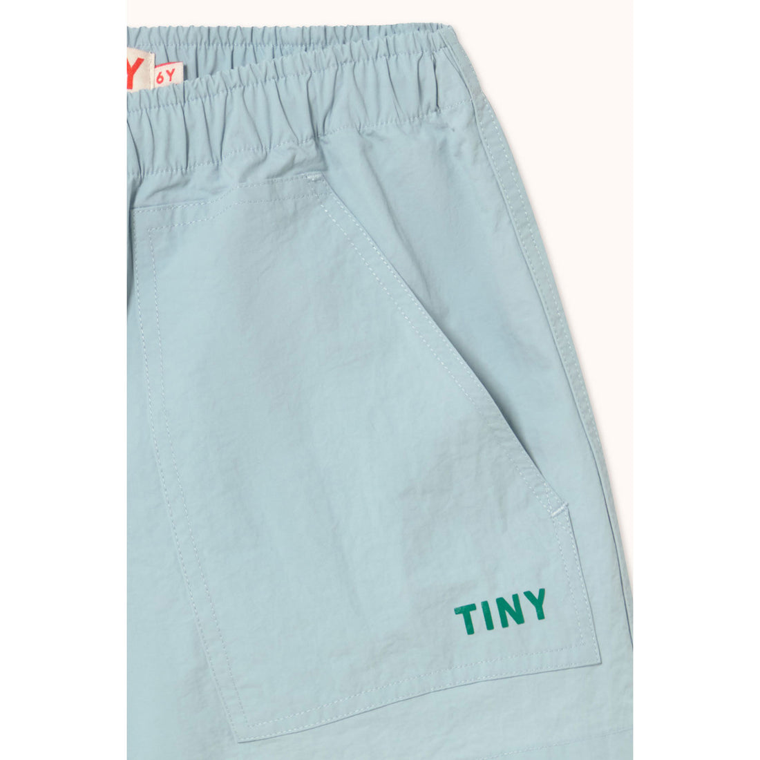 Tiny Cottons Washed Blue Solid Woven Shorts