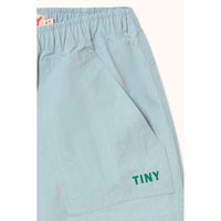 Tiny Cottons Washed Blue Solid Woven Shorts