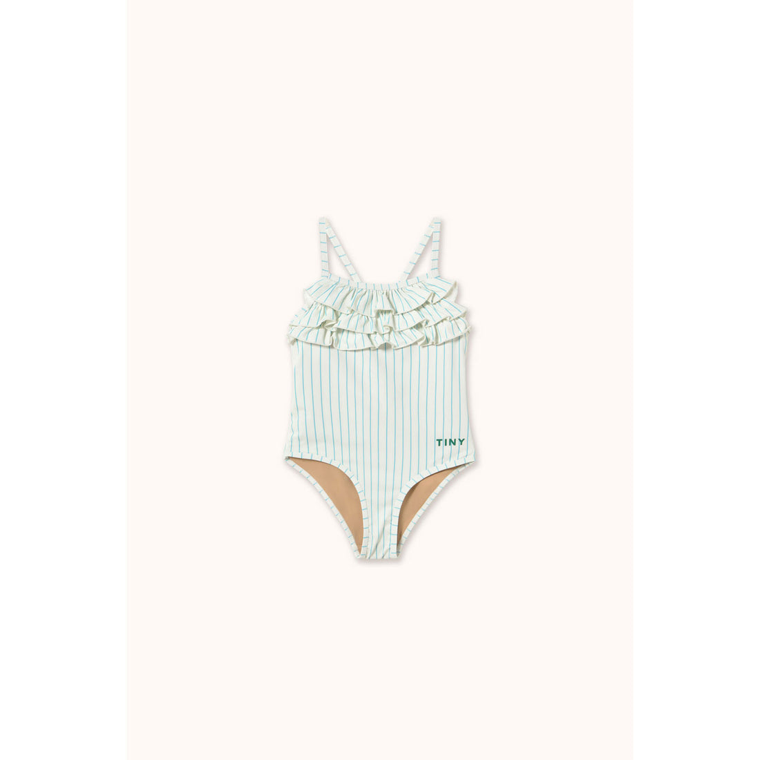 Tiny Cottons Light Cyan  Fine Stripes Swimsuit