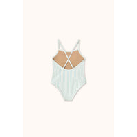 Tiny Cottons Light Cyan  Fine Stripes Swimsuit