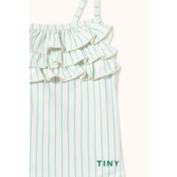 Tiny Cottons Light Cyan  Fine Stripes Swimsuit