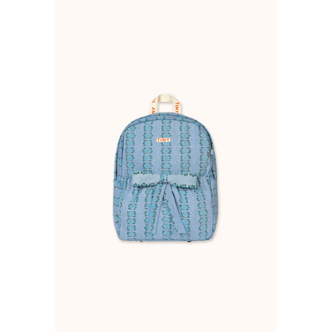 Tiny Cottons Light Wash Denim Blue Flowers Backpack