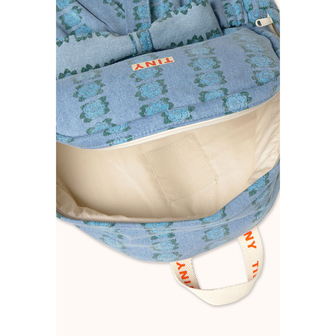 Tiny Cottons Light Wash Denim Blue Flowers Backpack