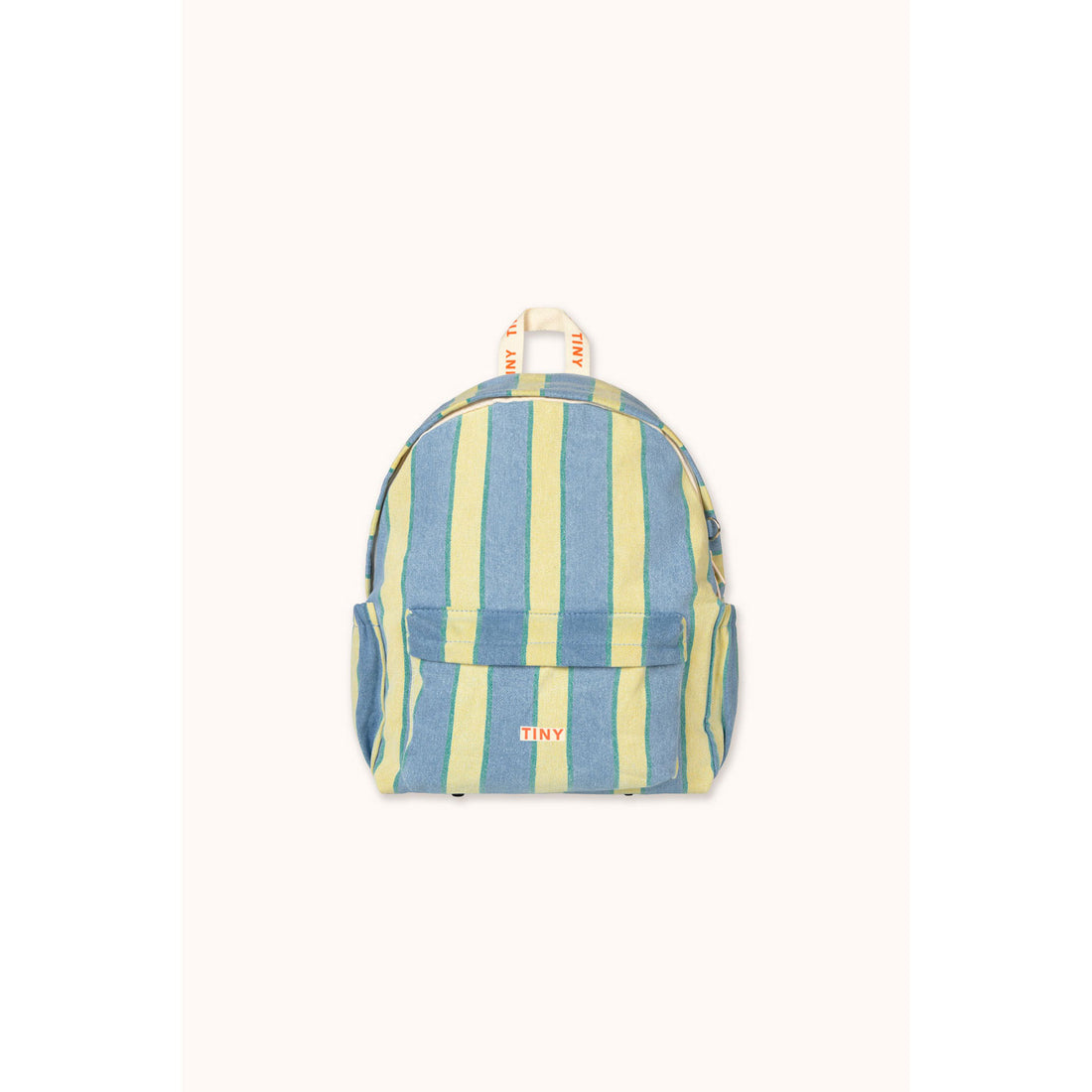 Tiny Cottons Light Wash Denim Retro Stripes Backpack