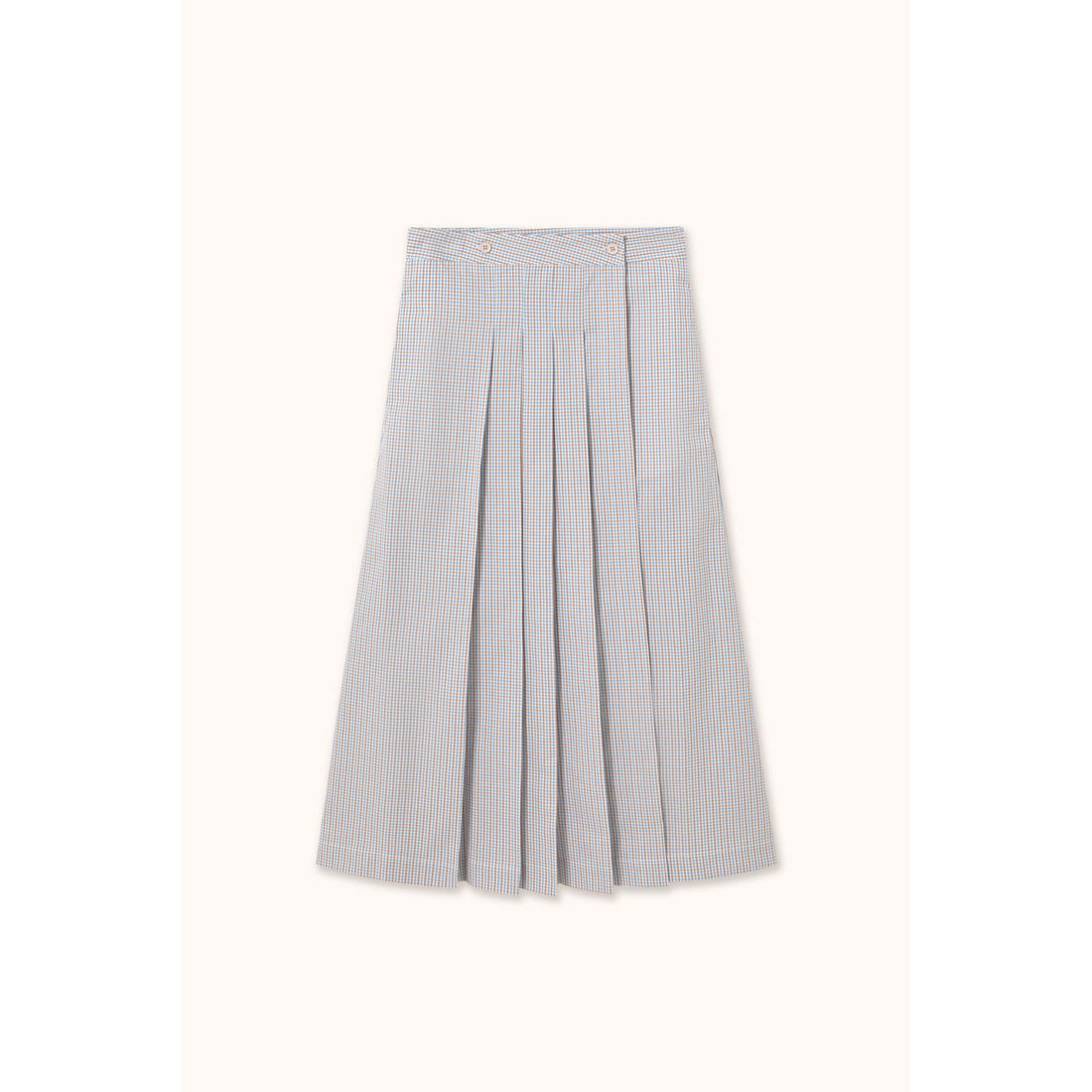 The Tiny Big Sister Blue Grey/Almond Small Check Wrap Skirt
