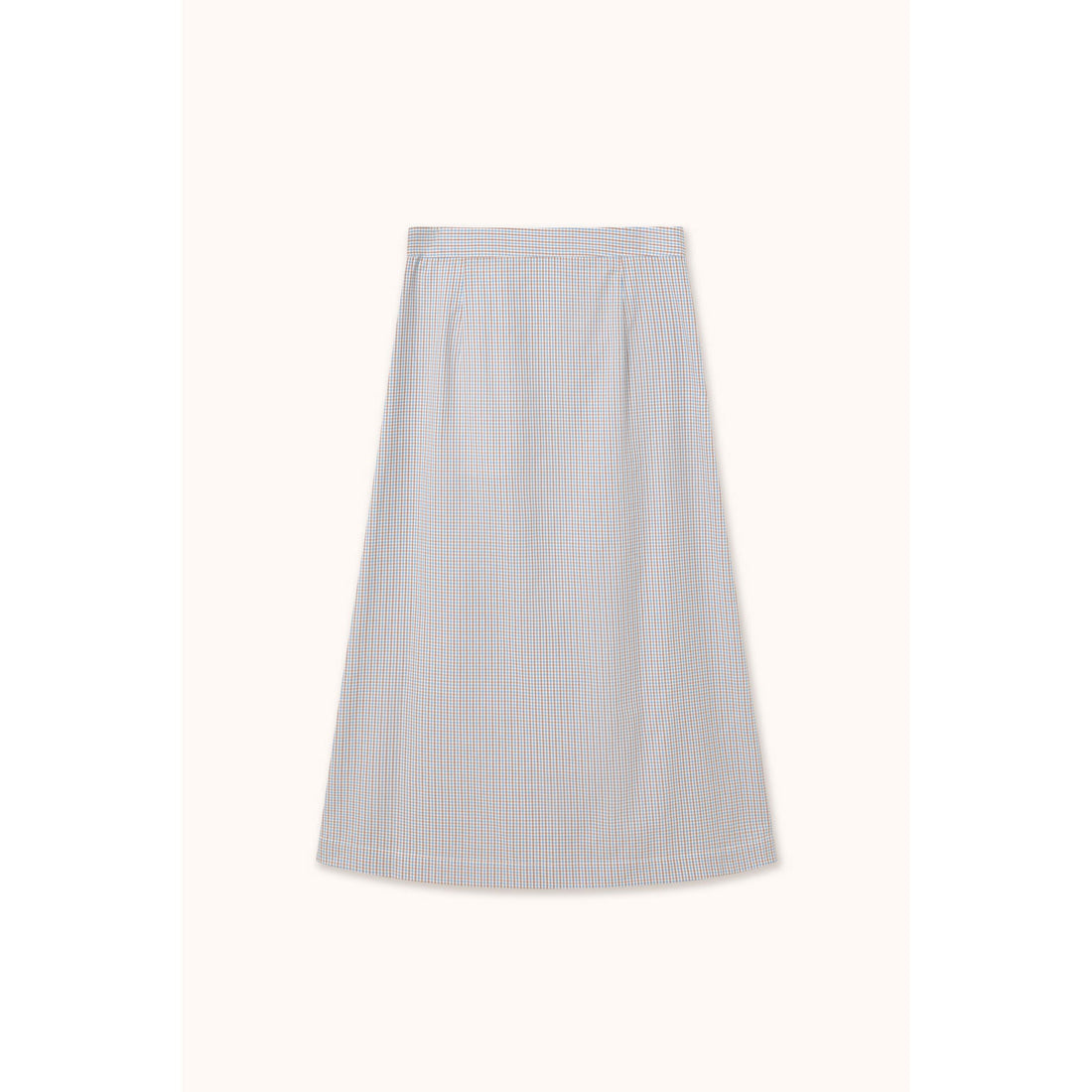 The Tiny Big Sister Blue Grey/Almond Small Check Wrap Skirt