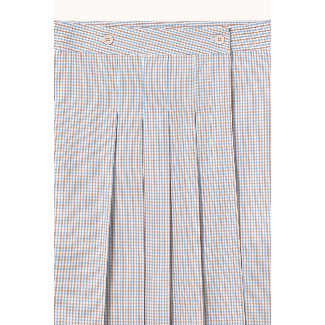 The Tiny Big Sister Blue Grey/Almond Small Check Wrap Skirt