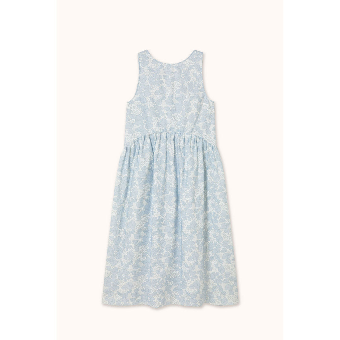 The Tiny Big Sister Off White/Pastel Blue Flowers Dress