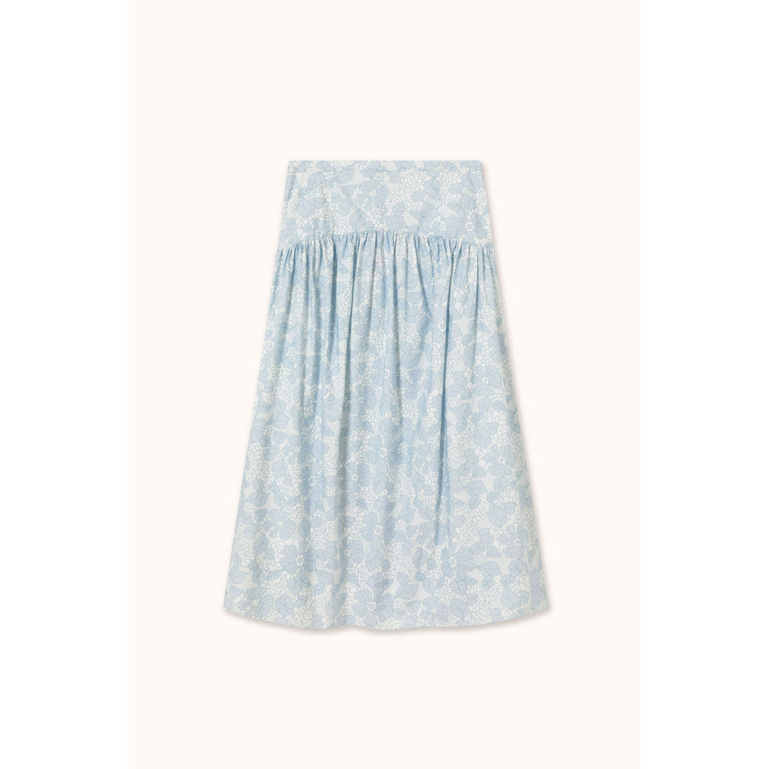 The Tiny Big Sister Off White/Pastel Blue Flowers Skirt