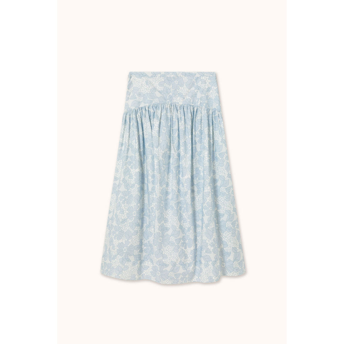 The Tiny Big Sister Off White/Pastel Blue Flowers Skirt