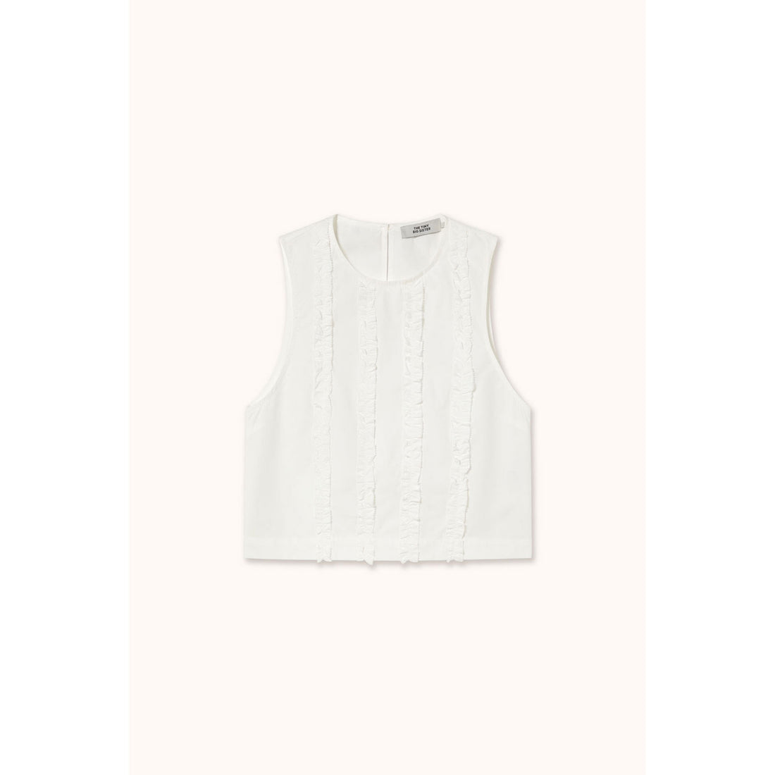 The Tiny Big Sister Off White Frills Top