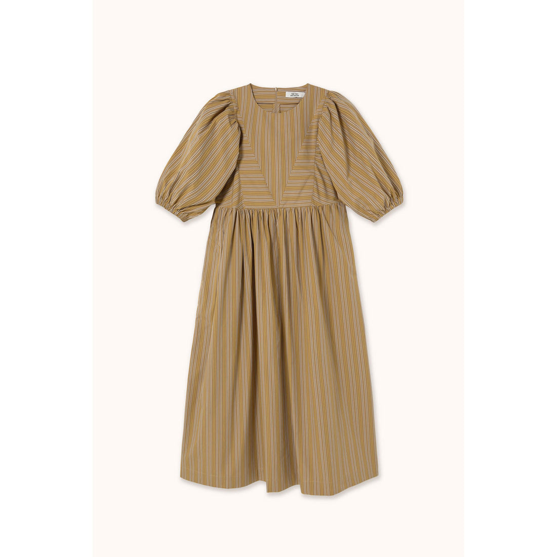 The Tiny Big Sister Light Brown Striped Dress