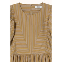 The Tiny Big Sister Light Brown Striped Dress