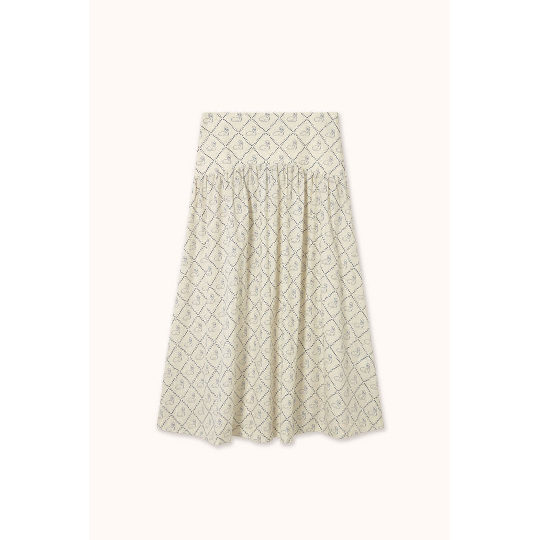 The Tiny Big Sister Light Cream Swans Skirt