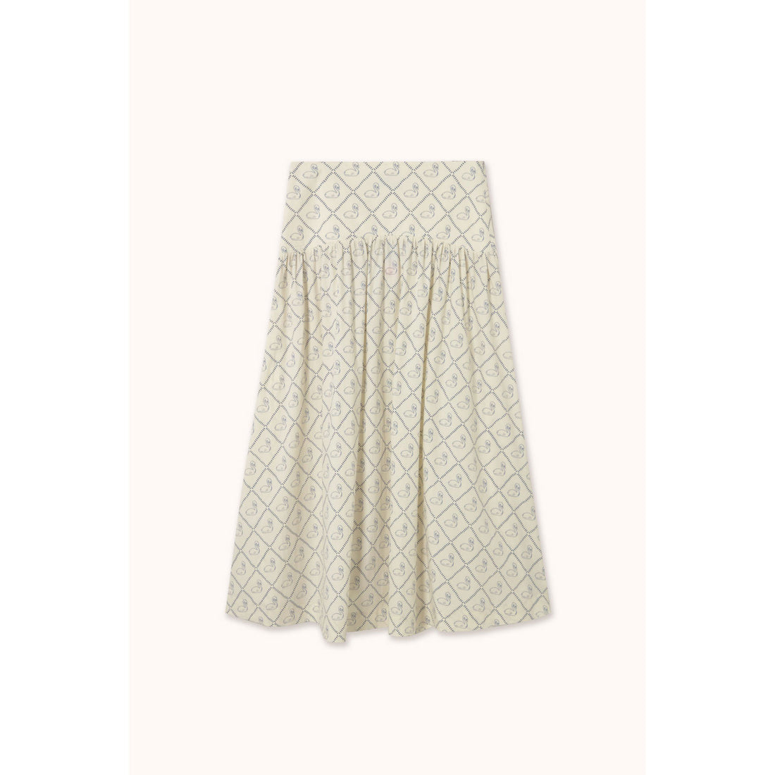 The Tiny Big Sister Light Cream Swans Skirt