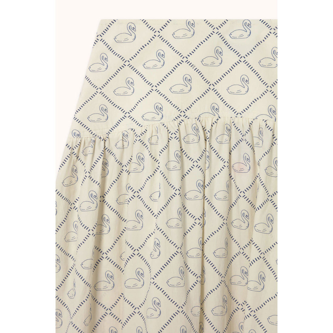 The Tiny Big Sister Light Cream Swans Skirt
