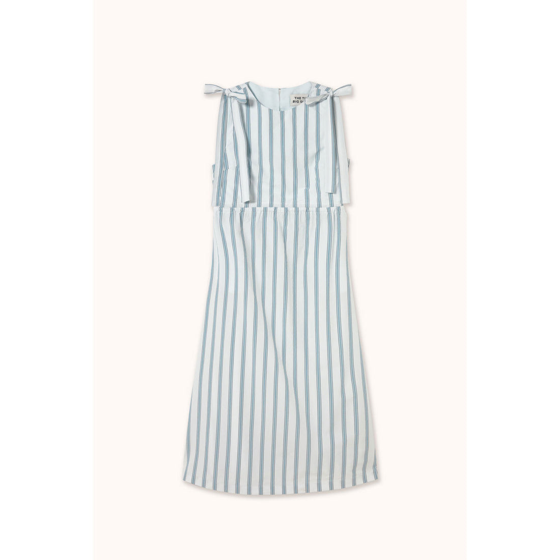 The Tiny Big Sister Ice Blue Retro Stripes Dress