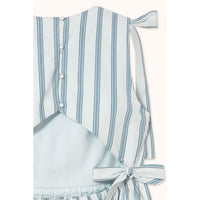 The Tiny Big Sister Ice Blue Retro Stripes Dress