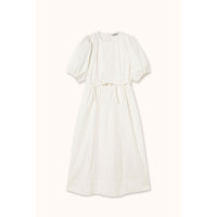 The Tiny Big Sister Off White Puff Sleeves Midi Dress