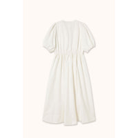 The Tiny Big Sister Off White Puff Sleeves Midi Dress