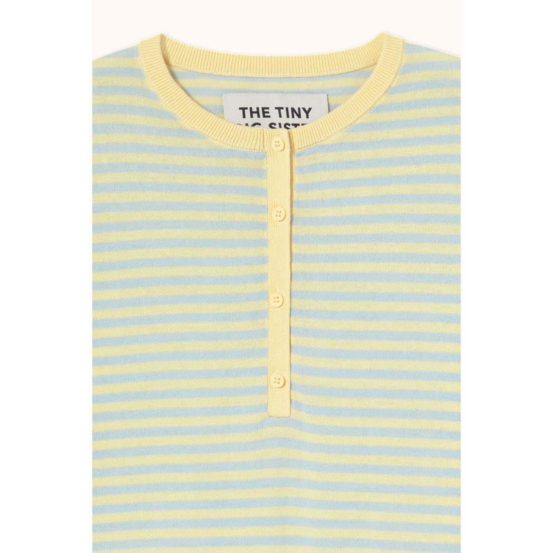 The Tiny Big Sister Dusty Yellow/Pretty Blue Striped Top