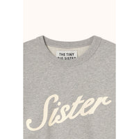 The Tiny Big Sister Light Grey Heather Sister Sweatshirt