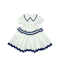 Tia Cibani Pearl Ric Rac Shirt Dress