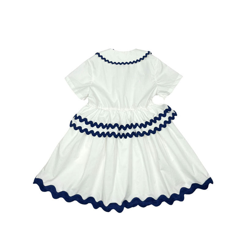 Tia Cibani Pearl Ric Rac Shirt Dress