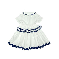 Tia Cibani Pearl Ric Rac Shirt Dress