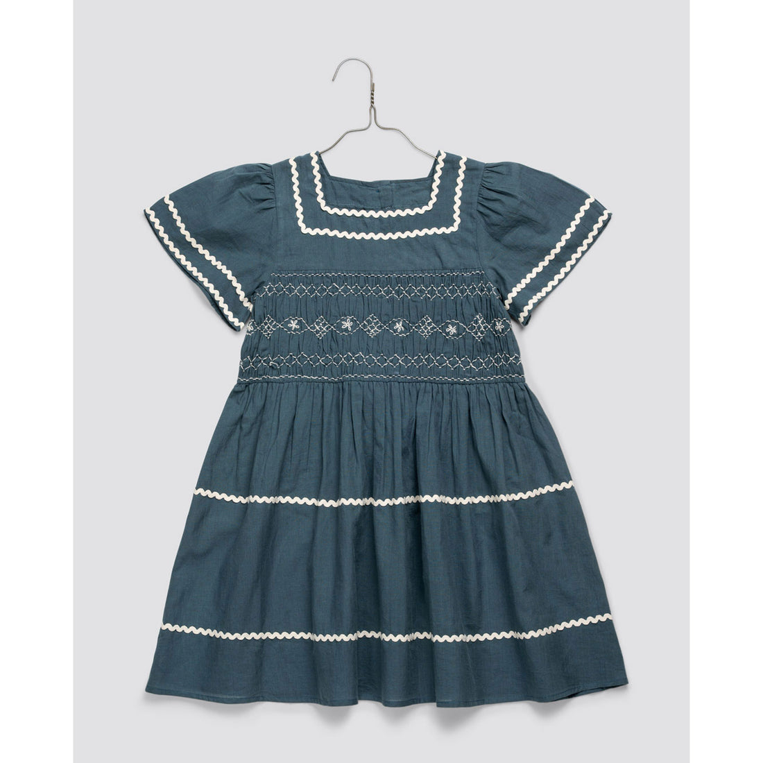 Penelope Smocked dress in Pier Blue