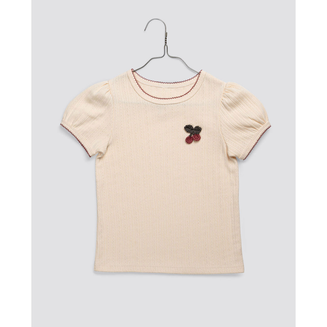 Little Cotton Clothes Crochet Cherry Pointelle T-Shirt