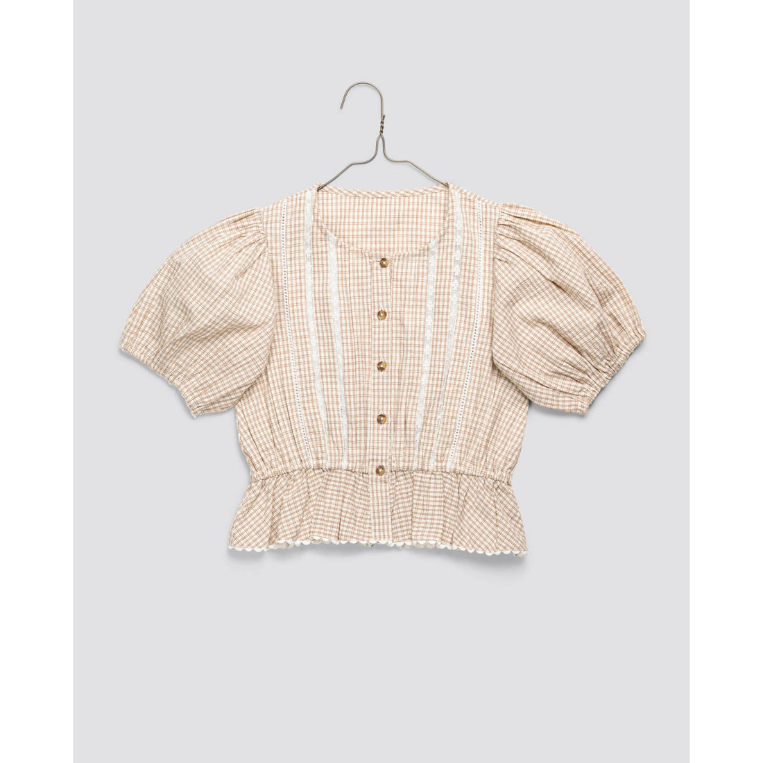 Little Cotton Clothes Straw Check Florrie Blouse